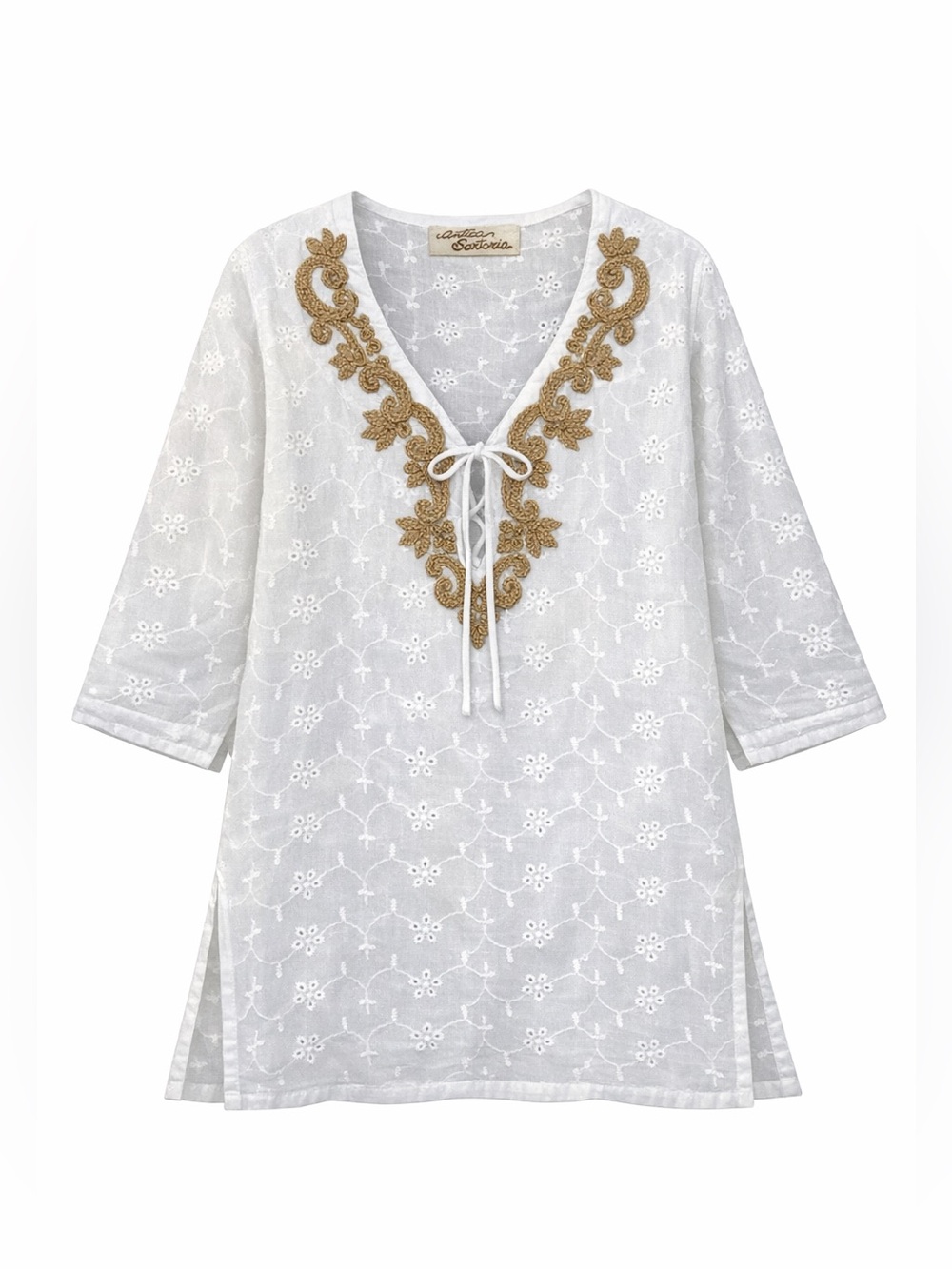 Antica Sartoria Embellished Cotton Eyelet Cover-up